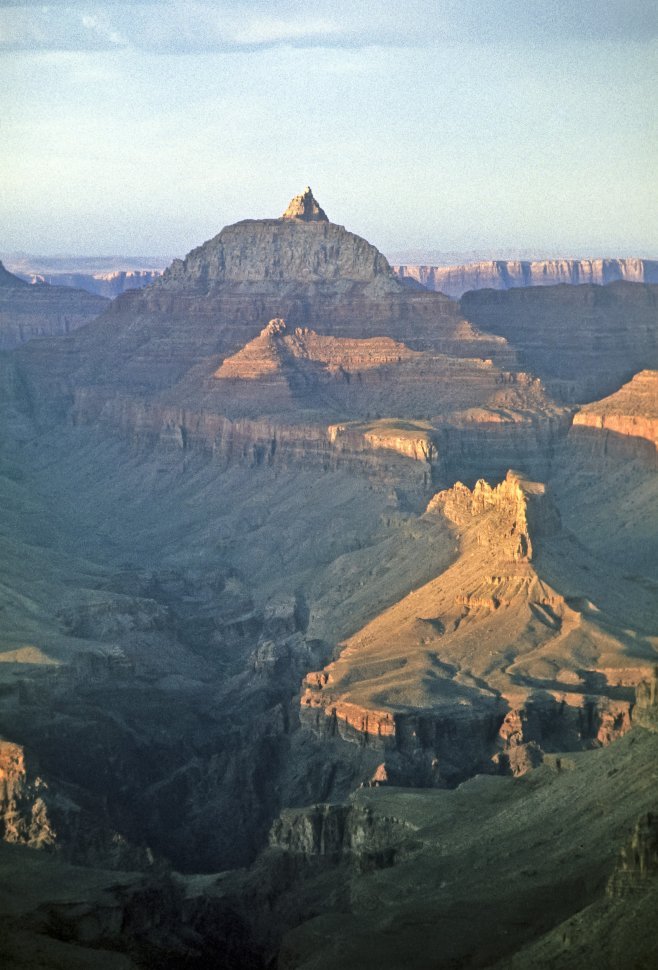Free image of Aerial view of a Grand Canyon, circa 1969, Arizona, USA. Vishnu Temple formation.
