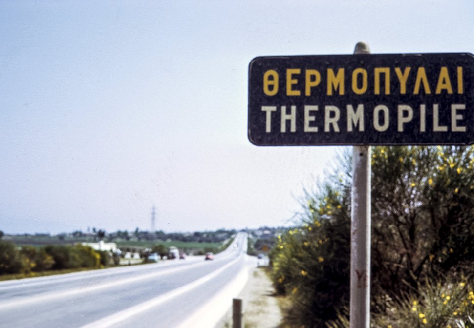 Free image of Road sign for Thermopylae, Greece.