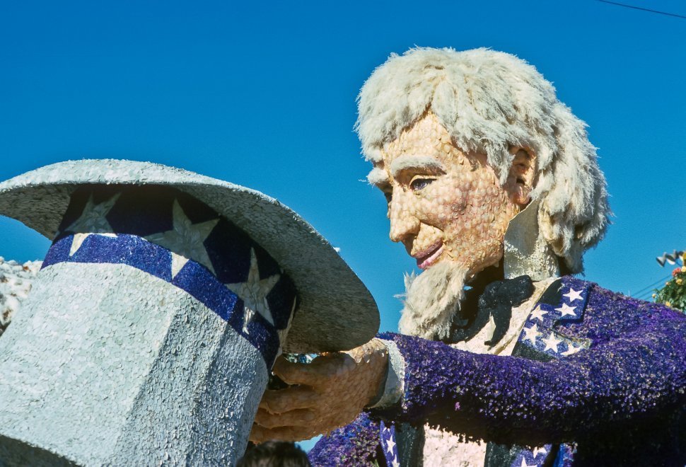Free image of Uncle Sam float in a parade, USA