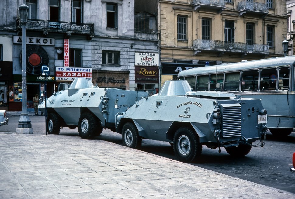 Free image of Police tanks for riot control, Greece