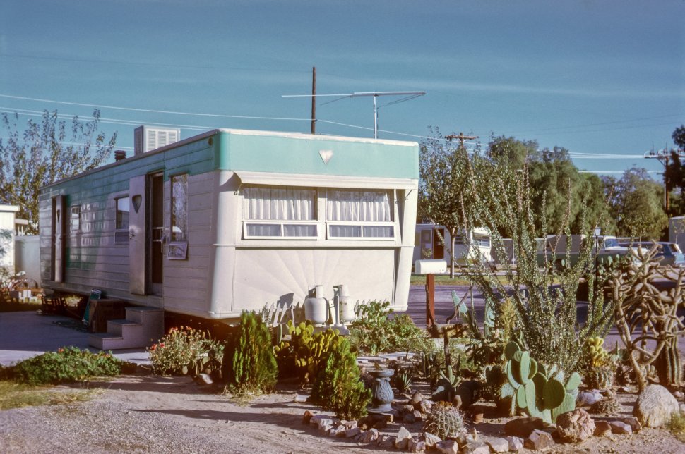 Free image of Desert garden outside a trailer park home, Arizona, USA