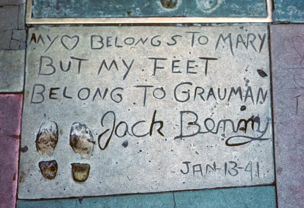 Free image of Jack Benny s autograph in cement on the Hollywood Walk of Fame, Hollywood, California, USA
