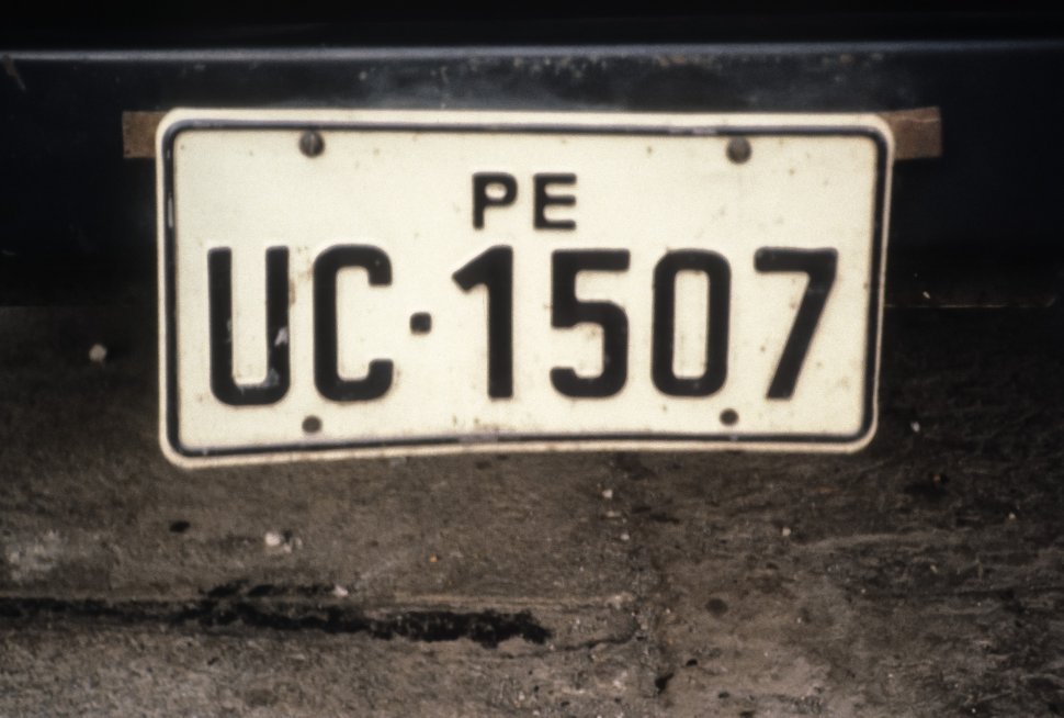 Free image of License plate close up.