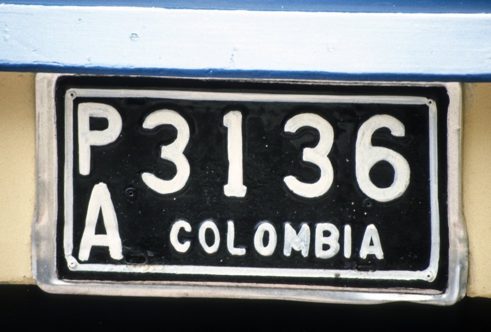 Free image of Close up of a license plate, Columbia