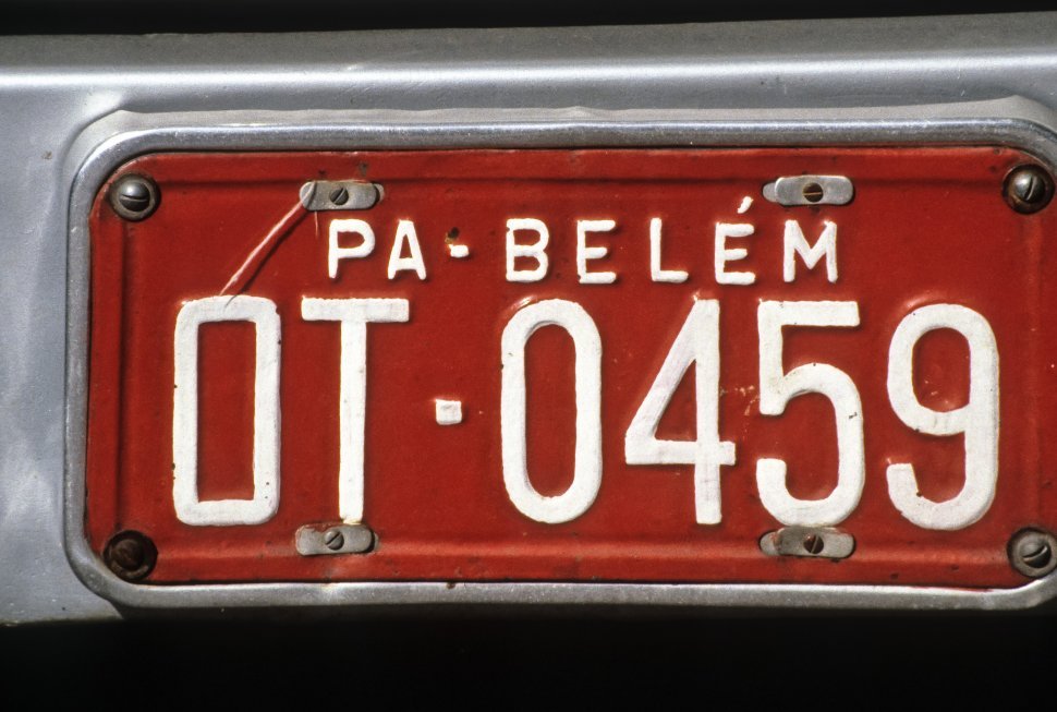 Free image of Close up of a license plate from Belem, Brazil