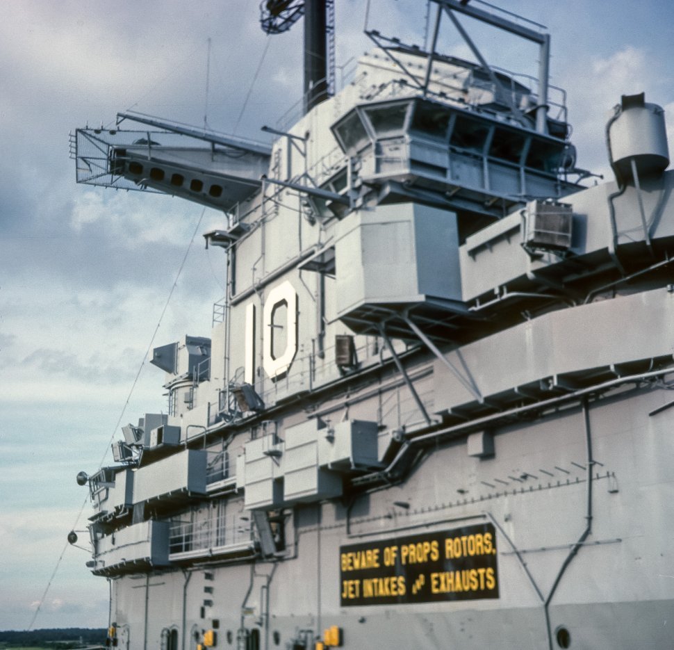 Free image of Side of an aircraft carrier, USA