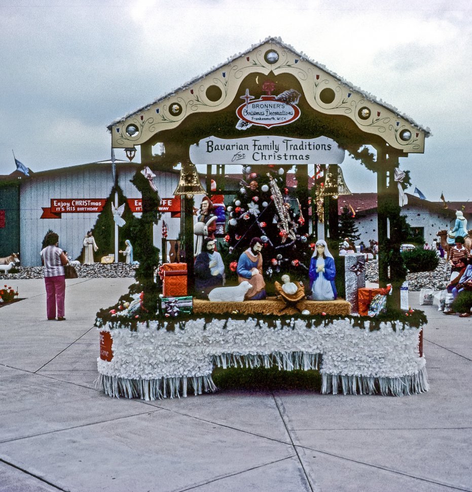 Free image of Bavarian Christmas display at Christmas themed Bronner s Wonderland, Michigan, USA