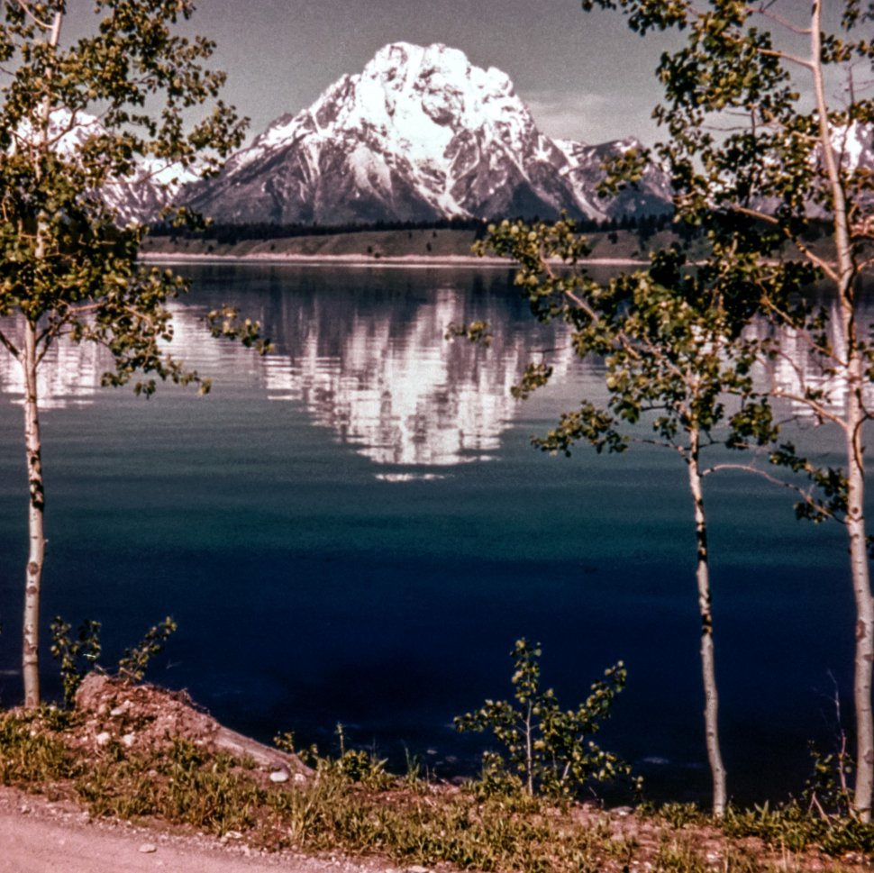 Free image of Mountain peak reflected in a lake, USA