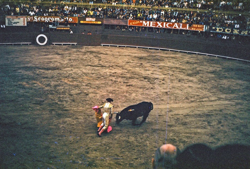 Free image of Bullfighter holding his cape during bullfighting in Mexico
